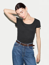 Supima Cotton Scoop Neck T-shirt | Black
