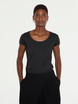 Supima Cotton Scoop Neck T-shirt | Black