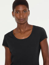 Supima Cotton Scoop Neck T-shirt | Black