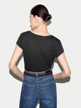 Supima Cotton Scoop Neck T-shirt | Black
