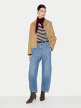Cotton Slub Stripe Long Sleeve T-shirt | Navy