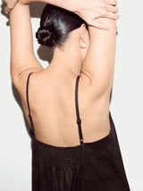 Linen Strappy Sundress | Brown