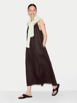 Linen Strappy Sundress | Brown