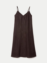 Linen Strappy Sundress | Brown