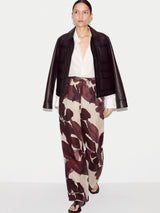 Iris Leaf Linen Trouser | Burgundy