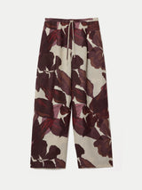 Iris Leaf Linen Trouser | Burgundy