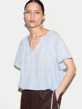 Drawstring Detailed Top | Blue