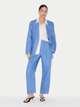 Linen Notch Lapel Blazer | Blue