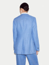 Linen Notch Lapel Blazer | Blue