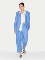 Linen Notch Lapel Blazer | Blue