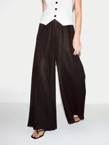 Linen Wide Leg Palazzo | Brown