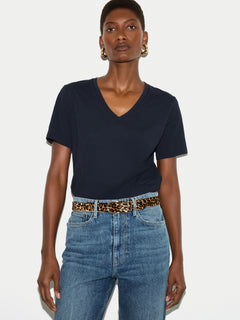 Supima Cotton V Neck T-shirt | Navy