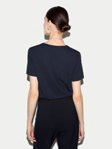 Supima Cotton V Neck T-shirt | Navy