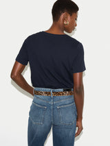 Supima Cotton V Neck T-shirt | Navy