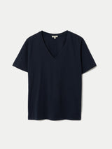 Supima Cotton V Neck T-shirt | Navy