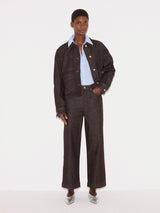 Tyne Wide Leg Cropped Jean | Burgundy