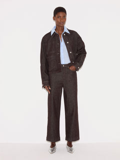 Tyne Wide Leg Cropped Jean | Burgundy
