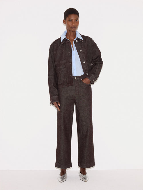 Tyne Wide Leg Cropped Jean | Burgundy
