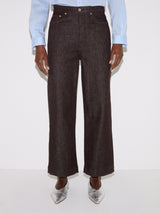 Tyne Wide Leg Cropped Jean | Burgundy