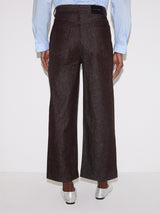 Tyne Wide Leg Cropped Jean | Burgundy